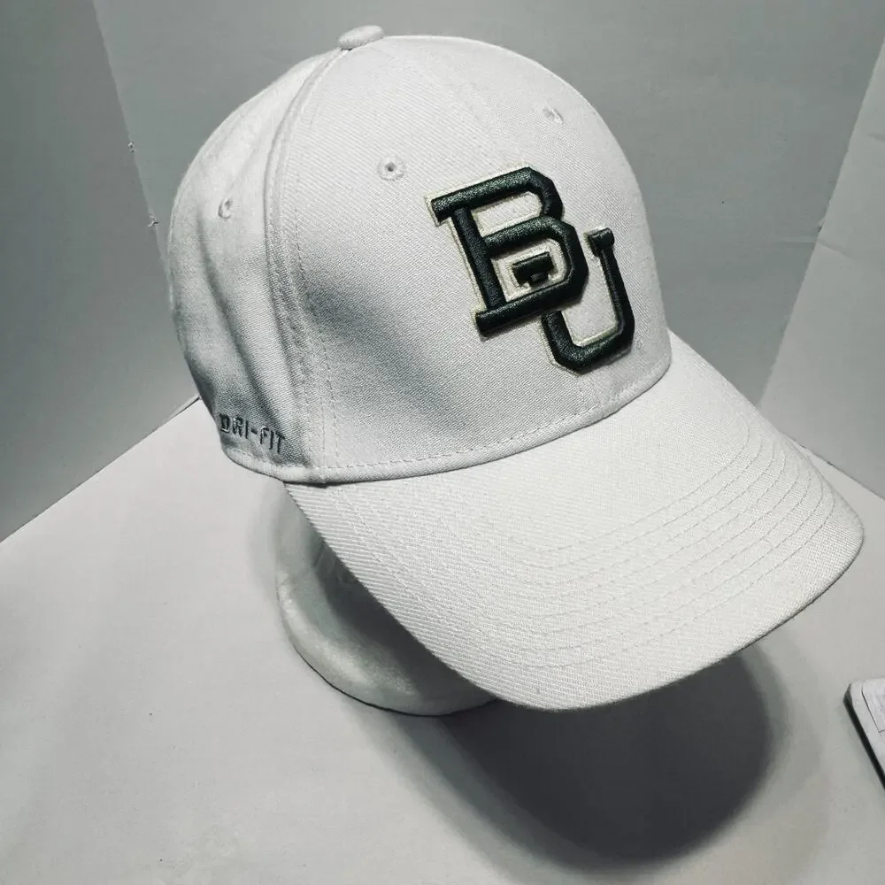 Nike Baylor Bears Fitted Baseball‎ Cap Hat White Green BU Logo Legacy 91